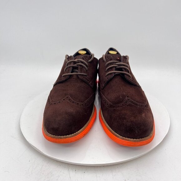 Cole Haan Lunargrand Men Size 11.5M Brown Suede Red Sole Derby Casual Shoes - Picture 3 of 13